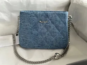 10A Bolso de hombro de diseñador de calidad de espejo Bolso bandolera de mezclilla Bolso para cadáveres de mujer Bolso de cadena de moda francés importado oficial con caja