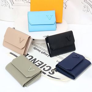10a Mirror Quality Designer Small Wallets Man Woman Trifold Leather Leer kleine portemonnee