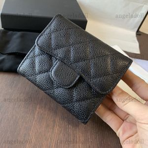 10A Mirror Quality Designers 11cm Mini Flap Card Holder Womens Caviar Quilted Purse Luxury Black Wallet Real Leather Lambskin Coin Purse With Box