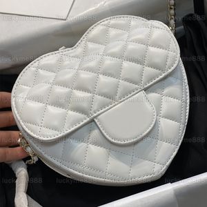 10A Mirror Quality Designers 18cm Heart Bag Womens Real Leather Lambskin Handskin Luxo White Quilted Purse Crossbody Black Shoulder Strap Box Box Bag With Back Bolso