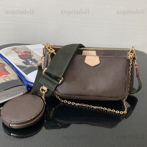 10A Miroir Qualité Designers 3 Pièces Mutil Pochette Sac Petit Femmes Toile Sac À Main De Luxe Bandoulière Épaule Or Chaîne Sangle Sacs Avec Mini Porte-Monnaie Portefeuille