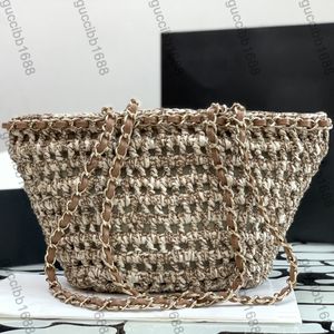 10A Miroir Qualité Designers 36cm Panier De Paille Sacs Femmes Grand Shopping Sac Fourre-Tout De Luxe Hobo Summer Beach Sac À Main Bourse Classique Épaule Chaîne Sangle Sac