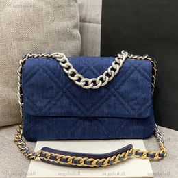 10A Mirror Quality Designers Blue Denim Bags Small 19 Flap Bags 26cm Womens Quilted Flap Purse Luxury Crossbody Shoulder Gold Strap Box Chian Bag Middelgrote handtas