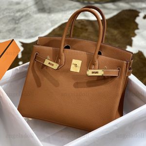 10A spiegelkwaliteit ontwerpers volledige handgemaakte aanpasbare tassen 25cm 30cm Togo echt lederen handvat handtas luxe bruine portemonnee met gouden hardware