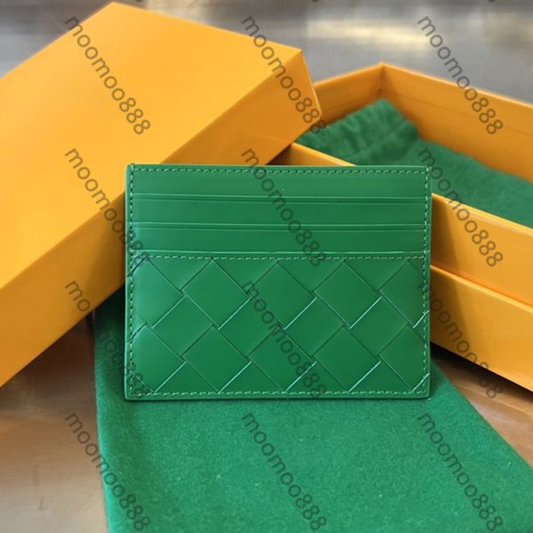 12A Totalmente nuevo Espejo Calidad Designe rIntrecciato Estuche para tarjetas de crédito Titular de la tarjeta de cuero genuino para mujer Luxurys Cartera para hombre Seis ranuras para tarjetas Monedero con caja