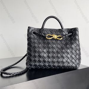 10A Designer di qualità a specchio Borsa tote media Andiamo Borsa da donna in vera pelle con manico intrecciato Borsa in pelle di agnello Borsa a tracolla nera Borsa a tracolla