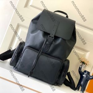 12A All-New Mirror Quality Designer Medium Trio Backpack 33cm Mens Coated Canvas Purse Bags Double Strap Shoulder Flap Bag Luxurys Black Handbags