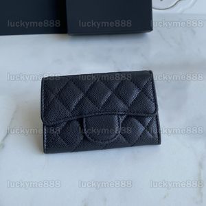 10A Miroir Qualité Designers Mini Titulaire De La Carte De Crédit 11cm Womens Caviar Wallet Porte-Monnaie Luxurys Pouch Véritable Cuir Matelassé Flap Purse