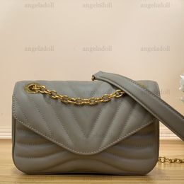 10A Mirror Quality Designers New Wave Chain Bag Small 21CM Taupe damestas Echt leer gewatteerde handtas PM Flap Purse Pochette Crossbody schouderriemtas met doos