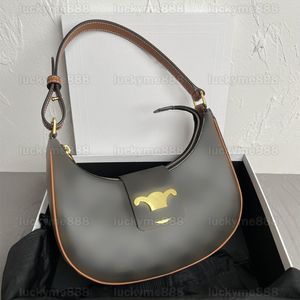 10A Diseñadores de calidad de espejo Bolsos blandos AVA pequeños 23 cm Hobo para mujer Piel de becerro de cuero real Monedero con solapa negra Bolsos de lujo Bolso de hombro para axilas