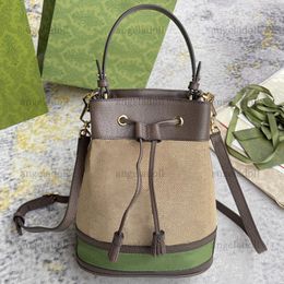 10A Miroir Qualité Designers Petit Sac Seau 26cm Femmes Toile Bourse Jumbo Lettres Marron Cuir Garniture Sac À Main Sacs De Luxe Bandoulière Sac À Bandoulière Avec Boîte