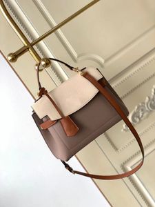 10a Mirror Quality Designers Small Dauphine Lock Sacs 28 cm Femmes Inverse Canvas Handsbag Luxury Real Cuir Cow Trim Purse Sac à bandoulière Cross-Fody Sac avec boîte