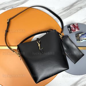 10A Miroir Qualité Designers Petit LE 37 Sacs Femmes Sac Seau En Cuir Brillant Noir Sac À Main Luxurys Poignée Sacs À Main Bandoulière Bandoulière Boîte Sac Avec Pochette