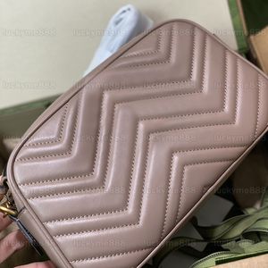 10A Miroir Qualité Designers Petit Marmont Camera Bag 25cm Womens Matelasse Chevron Leather Purse Luxury Nude Sac à main Crossbody Black Shoulder Chain Strap Box Bag