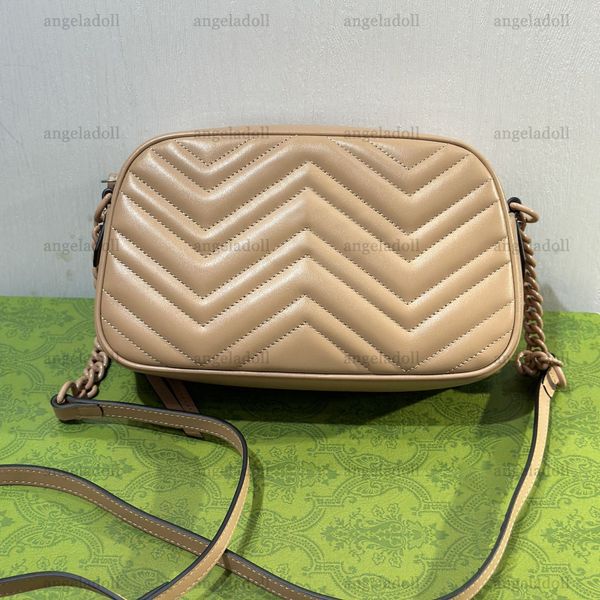 10A Miroir Qualité Designers Petit Marmont Caméra Sacs 24cm Femmes Véritable Sac À Main En Cuir Chevron Quilted Zipper Noir Sac À Main Bandoulière Bandoulière Sac Avec Boîte