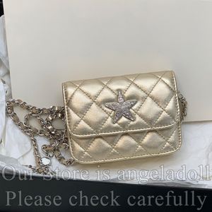 10A spiegelkwaliteit Desinger mini-sterriemtas 13 cm dames lamsvacht gewatteerde tassen luxe lederen handtassen gouden portemonnee crossbody schouderketting box tas