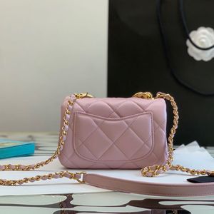 10A Spiegelkwaliteit Diamantrooster 18CM Mini Designer Flap Bag Dames Schapenvacht Crossbodytassen Luxe Ontwerpers Dikke Keten Schoudertassen Met Doos C078