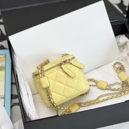 10A miroir qualité luxe concepteur vanité femmes petits sacs à cosmétiques en peau d'agneau Mini étui Lipstic avec boîte C142259O