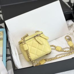 10A miroir qualité luxe concepteur vanité femmes petits sacs à cosmétiques en peau d'agneau Mini étui Lipstic avec boîte C142253J