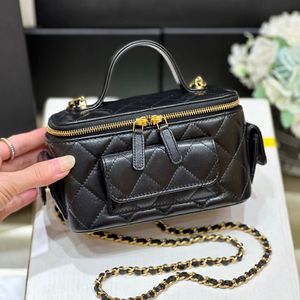 10A Mirror Quality Luxury Designer Vanity with Chain Sacs Women Designer Handbag Hands Messenger en cuir authentique avecbox C122