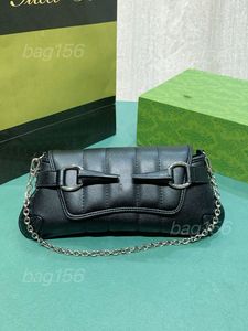 10A Espejo Qualitybag Diseñadores Bolsa Pequeño Horsebit Cadena Bolsas 27 cm Lujos Bolsos de mujer Cuero real Negro Monedero acolchado Classic Hobo Embrague Moda Bolsa de hombro