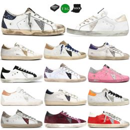 10A Nouvelle version Mid Slide Star HighTop Golden Sneakers de Italvs Meilleures marques à la mode PinkGold Glitter avec Classic White DoOld Dirty Designer