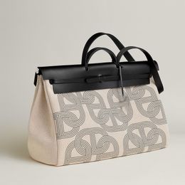 10A nieuwe designertas van topkwaliteit van spiegelkwaliteit ootd_handbag leer dames plunjezak luxe schouder canvas stiksel grote capaciteit ICARE go yard tote klassieke mode