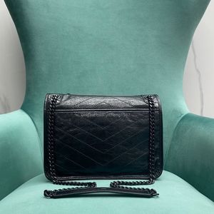 10a Niki Bags Designers Woman Messenger Handtas Real Leather Designer Courier Bags Backpacks Crossbody Luxe ontwerpers 28 cm Capaciteit Zwart goud Hardware -tassen