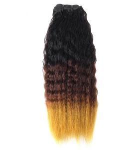 10a Ombre Peruvian Yaki Cabello liso Virgin Human Hair Extensions 1B427 OMBRE 3 PCS CAILLO INDIO CAISA EN LA