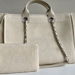 Bolsas de bolsas de playa bolsas de costura superior 1: 1 gran tamaño de 50 cm lienzo las bolsas compuestas de mujer de gran capacidad con caja C607