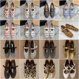 10A zapatos de Ballet de diseñador de primera calidad para mujer Primavera Verano otoño zapatos de suela plana con cinturón cruzado 25902-3-5-1-7