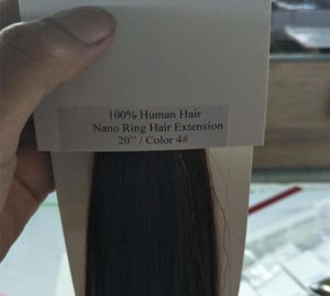 Extension de cheveux 100 cheveux humains de qualité 10A, Nano Ring, 1g par mèche, 100 pièces par Lot, DHL2389939