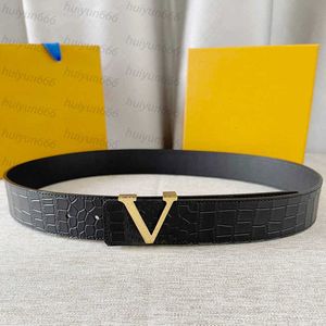 10a Kwaliteit Classic Designer Belt voor vrouwen roestvrij staal V buckle real lederen heren riem retro luxe goudplateren damesriem 40 mm omkeerbare riem l13