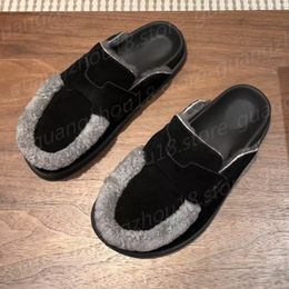 10A Kwaliteit Designer Baotou Slippers Dames Heren Paar Schoenen Mode Winter Warme Slipper met Bont 25930