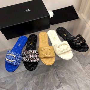 10a kwaliteitsontwerper slippers loafer dia muilezel kanaal sandaalzwembad