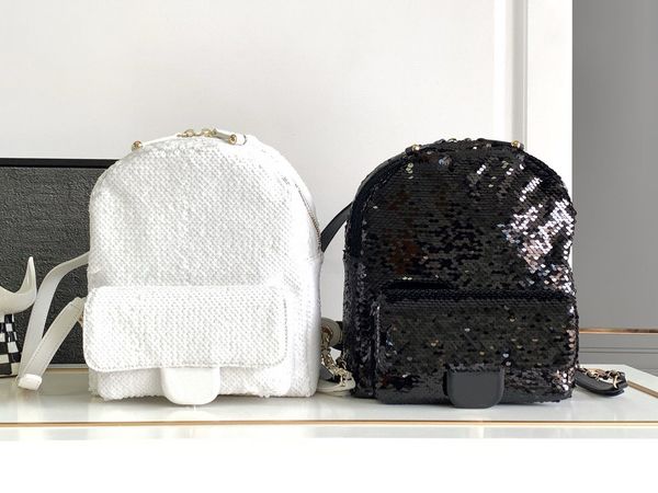 10A qualité sac à dos de luxe paillettes paillettes plus peau de mouton mini 24 cm avec boîte