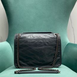 10A Kwaliteit Niki Bags Designers Woman Messenger Handtas Real Lederen Courier Bags Crossbody Luxe ontwerpers 28 cm Capaciteit Grijs Blue Silver Hardware -tassen