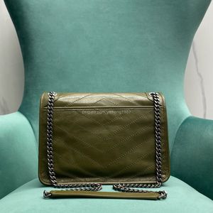 10A Qualité Niki Sacs Designers Femme Messenger Sac À Main En Cuir Véritable Sac De Courrier Sacs À Dos Bandoulière De Luxe Designers 28cm Capacité Vert Argent Matériel Sacs