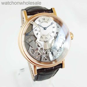 10a echte lederen band Breguat Automatic horloges Hoogwaardige horloge Heren Legacy Series 18K Rose Gold Automatisch mechanisch horloge 7097BR/G1/9WU