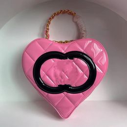 10A Retro spiegel kwaliteit Barbie Core Bag Barbie Roze Hart Handtas Barbiegirl Portemonnee Patent Kalfsleer Designer Clutch Bag Met Doos b21