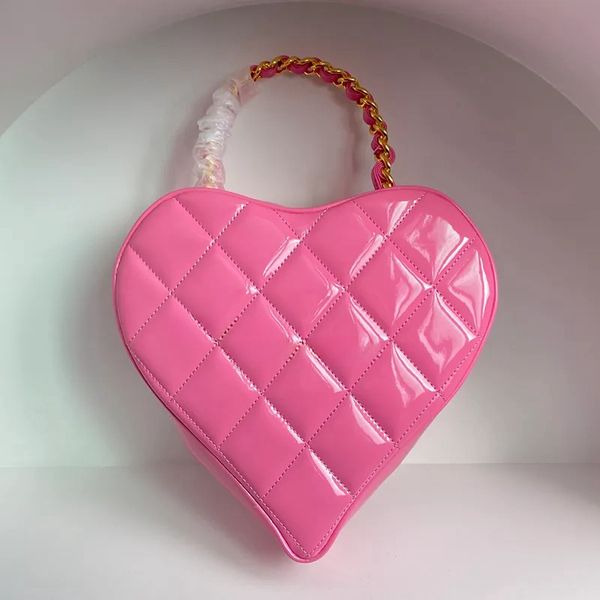 10A Rétro Miroir qualité Barbie Core Sac Barbie Rose Coeur Sac à main Barbiegirl Bourse Brevet Calfskin Designer Pochette Avec Boîte cadeaux