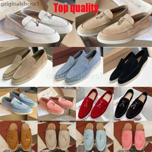 10A Rétro Miroir Qualité Designer Chaussures Casual Mocassins Plats Bas En Daim En Cuir De Vache Oxfords Mocassins Été Marche Confort Slip On Mocassins Semelle En Caoutchouc Appartements Loro