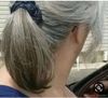 10a sel et poivre argent gris poney queue de queue de queue de cheveux gris effort de cheveux naturels naturels gris droit gris humepiece coiffure coiffure