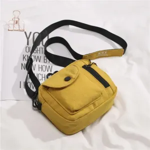 10A Schoudertassen 2024 Vrouwen Korea Japanse Stijl Canvas Causale Kleine Schuine Messenger Crossbody Tas Vierkante Mobiele Telefoon