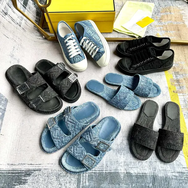 10a Slippers Designer Slides Femmes Canvas Sneaker Men Femmes Chaussures décontractées Luxury Denim Summer Beach Shoes Low