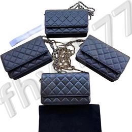 Sac à bandoulière de designer de haute qualité 10A Sac à bandoulière portefeuille de chaîne de femmes Caviar Zipper Mini Woc Luxury Classic Hanging Sac