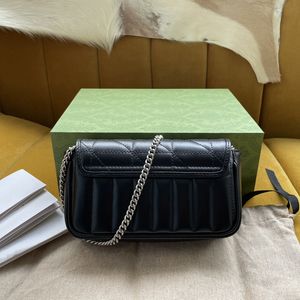 10A Super Mini Bag Replicación de nivel superior 16.5 CM Marmont Flap Bags Diseñador Bolso cosmético de cuero genuino Bolso de cadena de lujo con caja G009