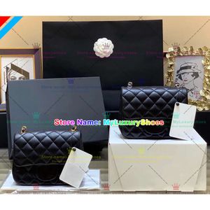 10A Super Original Qualité 17Cm Femmes Mini Sac Carré En Cuir Véritable Caviar Sac À Bandoulière En Cuir D'agneau Matelassé Sac À Main Bandoulière Luxurys Designers Sacs Classique Hangbags