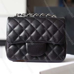 10a Tier Quality Mini Square Rabouche Designers Femmes pour femmes en cuir réel Caviar Lambe Lambrure Classic Black Purse matelassé