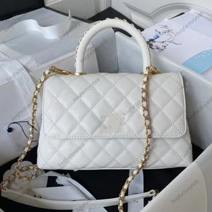 10A Top Crossbody Designer Sacs Sacs à main de luxe Losange en cuir avec grande capacité Sac à rabat classique de mode blanc uni 24cm Emballage de boîte-cadeau Fourre-tout en cuir pour femme